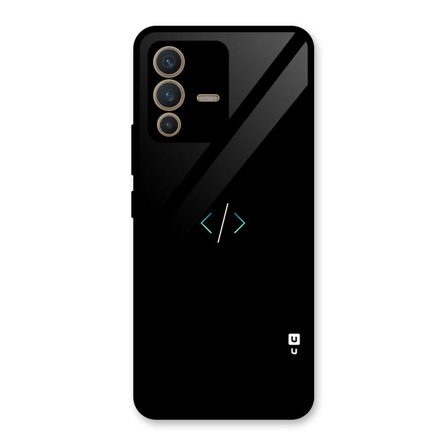 Minimal Dark Coding Glass Back Case for Vivo V23 5G