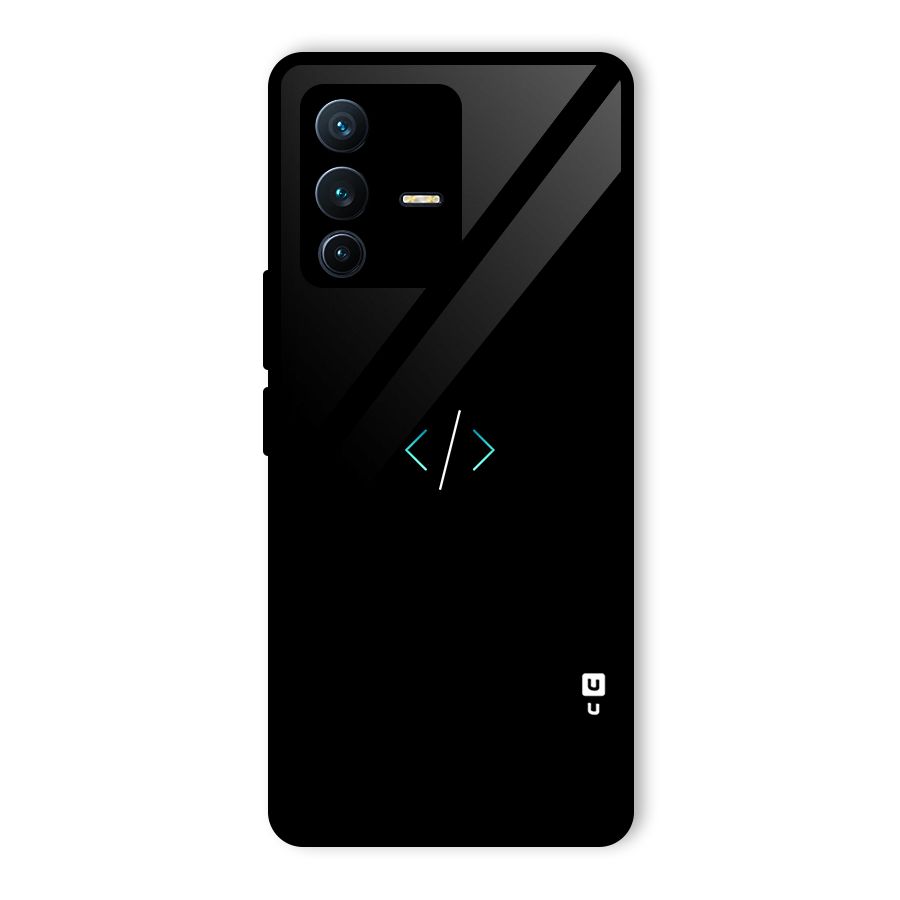 Minimal Dark Coding Glass Back Case for Vivo V23 Pro