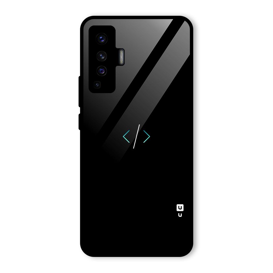 Minimal Dark Coding Glass Back Case for Vivo X50