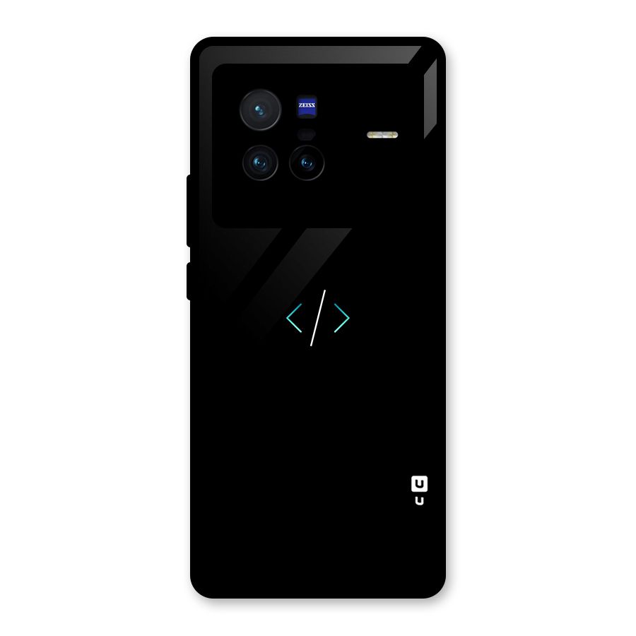 Minimal Dark Coding Glass Back Case for Vivo X80
