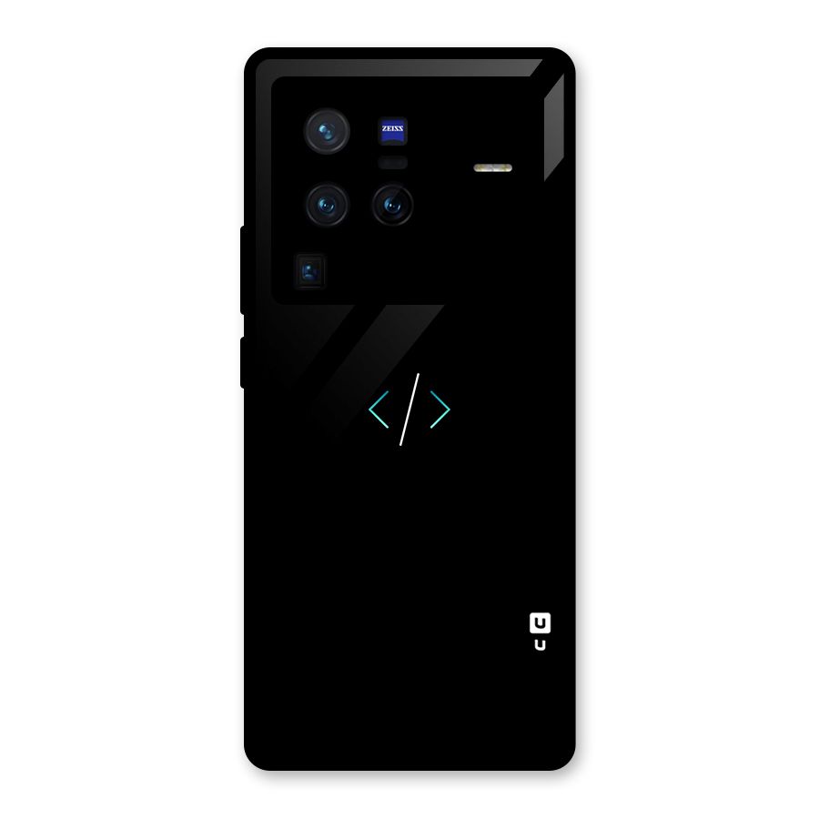 Minimal Dark Coding Glass Back Case for Vivo X80 Pro