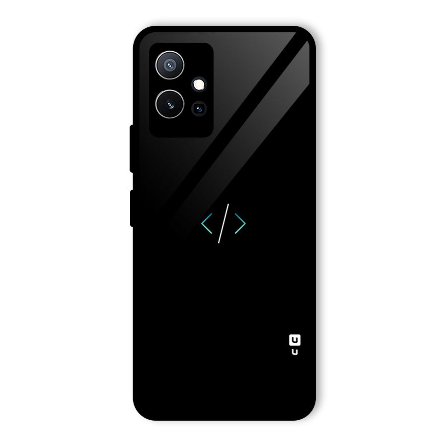 Minimal Dark Coding Glass Back Case for Vivo Y75 5G