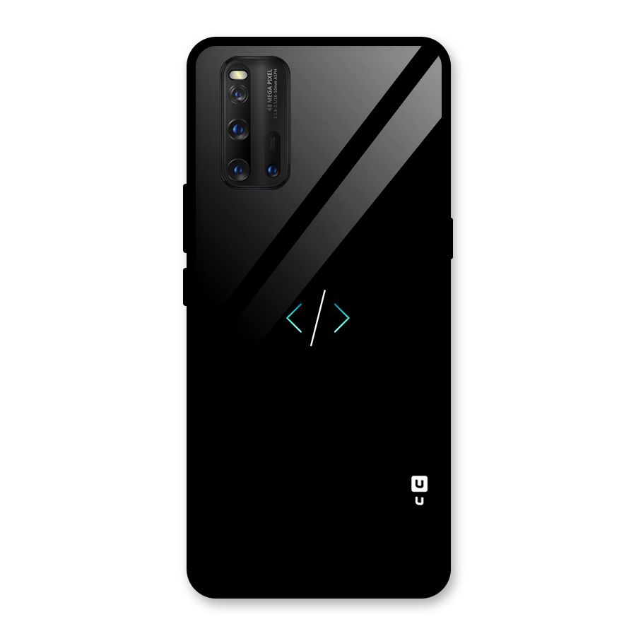 Minimal Dark Coding Glass Back Case for Vivo iQOO 3