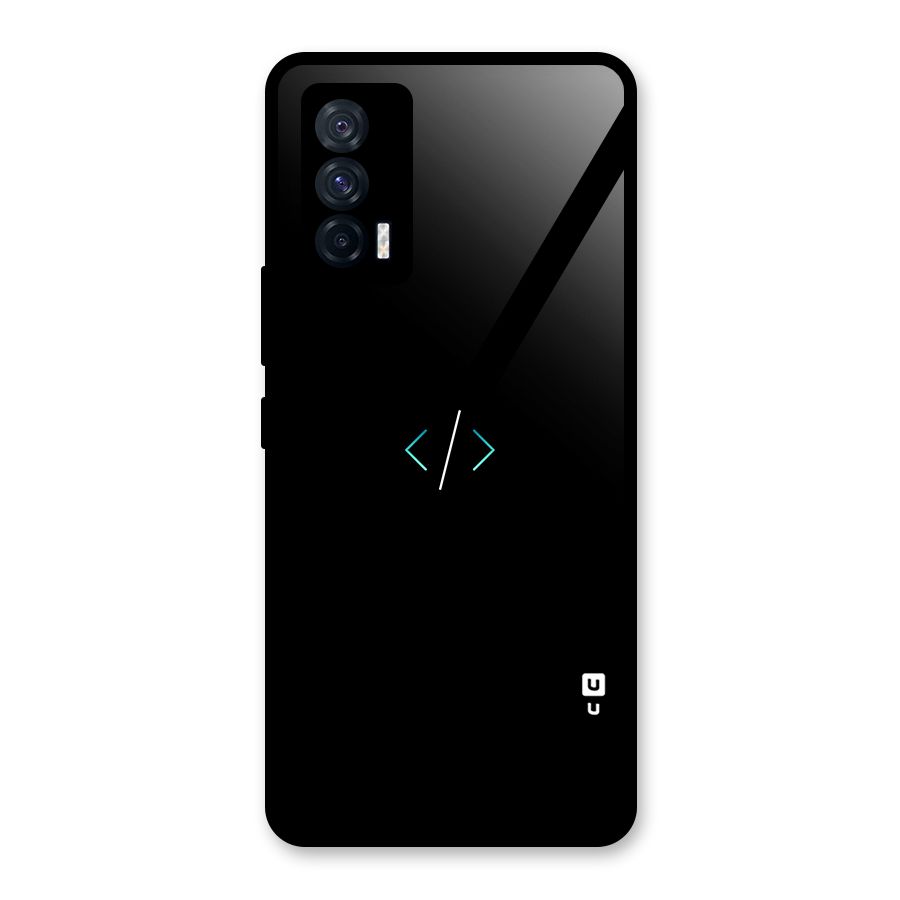 Minimal Dark Coding Glass Back Case for Vivo iQOO 7 5G