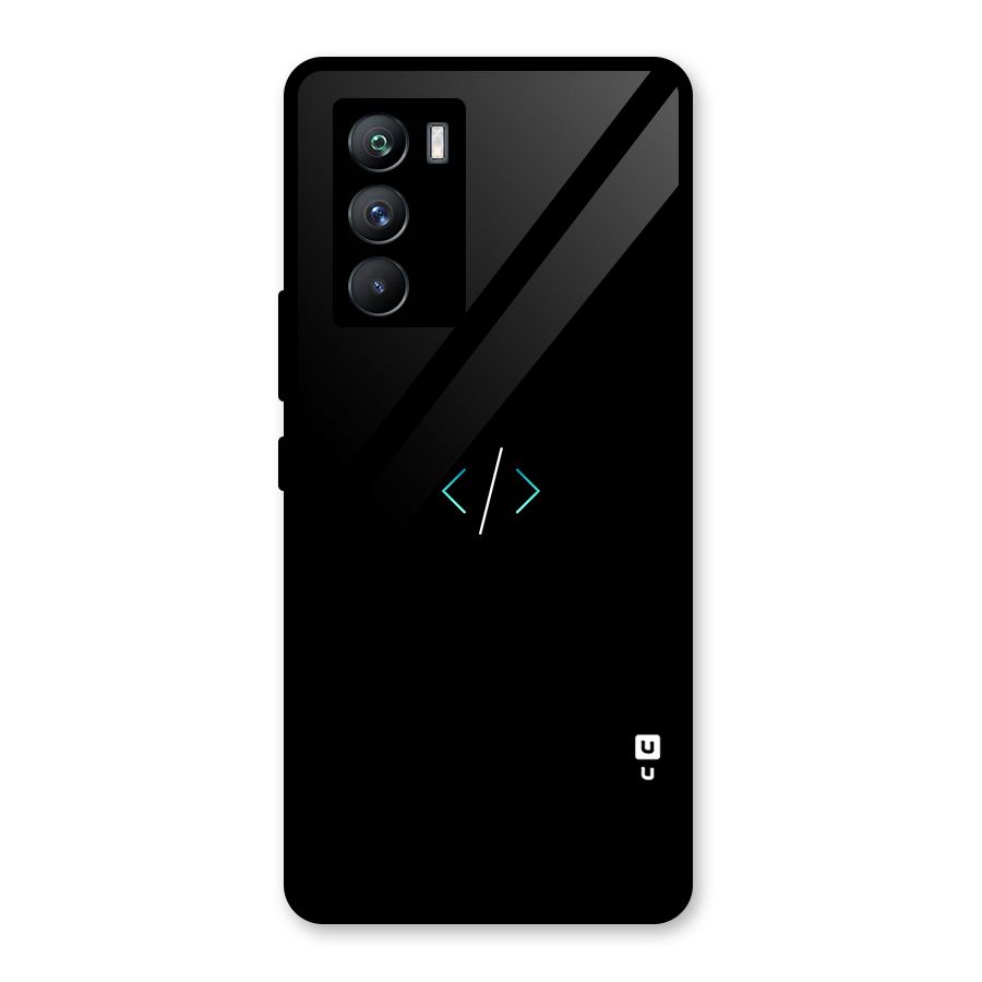 Minimal Dark Coding Glass Back Case for Vivo iQOO 9 SE