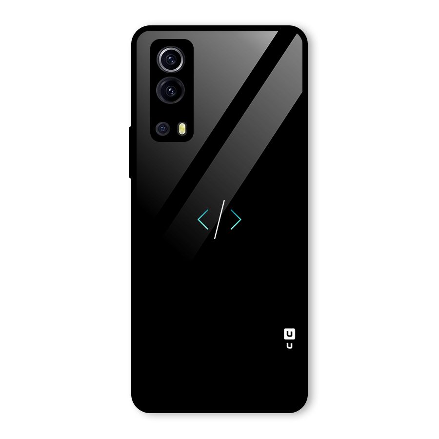 Minimal Dark Coding Glass Back Case for Vivo iQOO Z3
