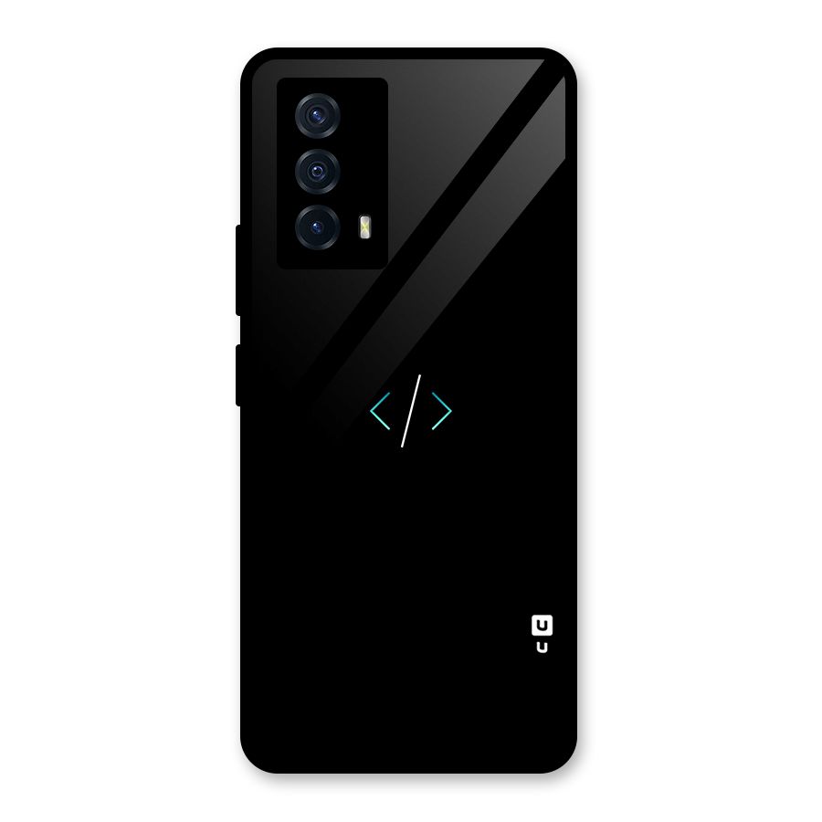 Minimal Dark Coding Glass Back Case for Vivo iQOO Z5