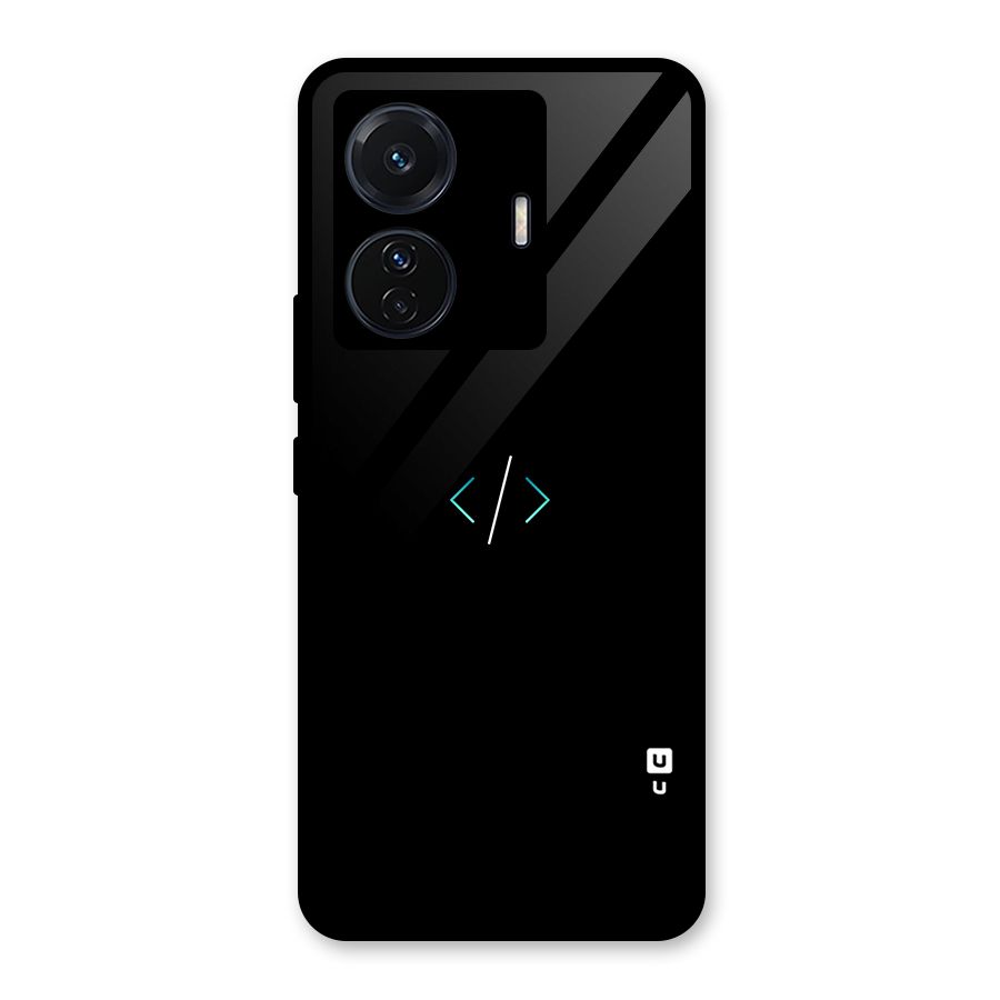Minimal Dark Coding Glass Back Case for Vivo iQOO Z6 Pro