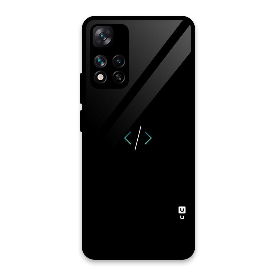 Minimal Dark Coding Glass Back Case for Xiaomi 11i HyperCharge 5G