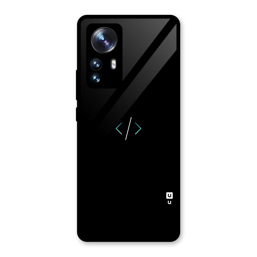 Minimal Dark Coding Glass Back Case for Xiaomi 12 Pro