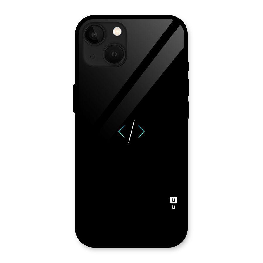 Minimal Dark Coding Glass Back Case for iPhone 13