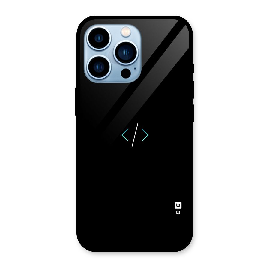 Minimal Dark Coding Glass Back Case for iPhone 13 Pro