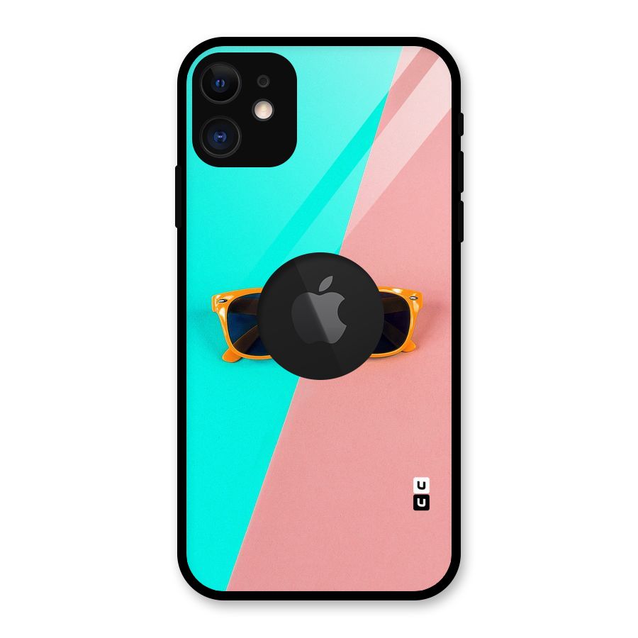 Minimal Glasses Glass Back Case for iPhone 11 Logo Cut
