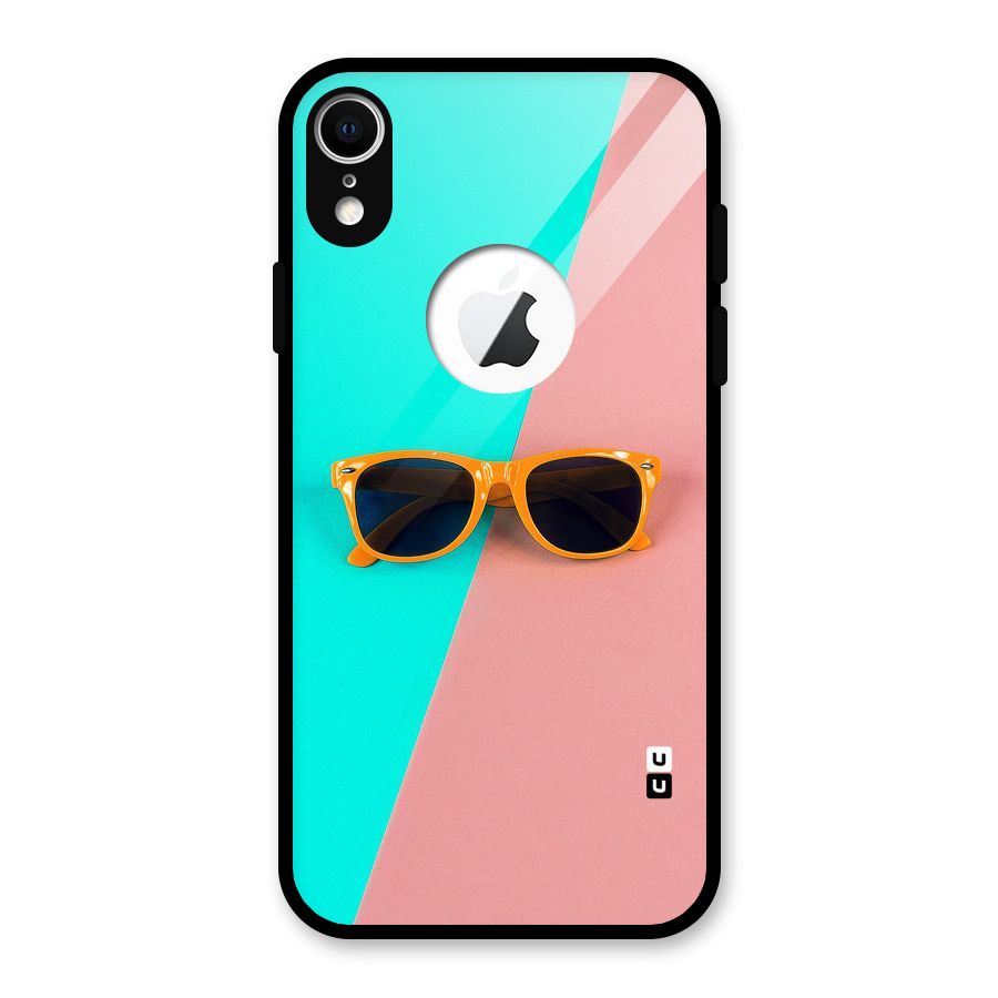 Minimal Glasses Glass Back Case for iPhone XR Logo Cut