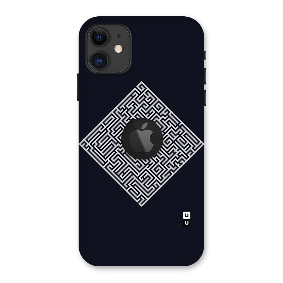 Minimal Maze Pattern Back Case for iPhone 11 Logo Cut