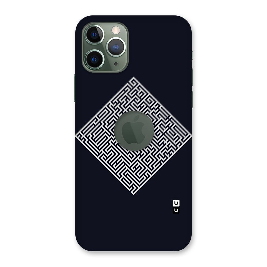 Minimal Maze Pattern Back Case for iPhone 11 Pro Logo  Cut