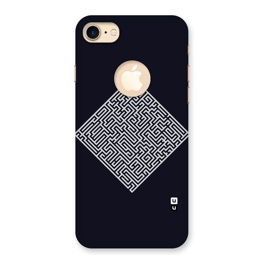 Minimal Maze Pattern Back Case for iPhone 7 Logo Cut