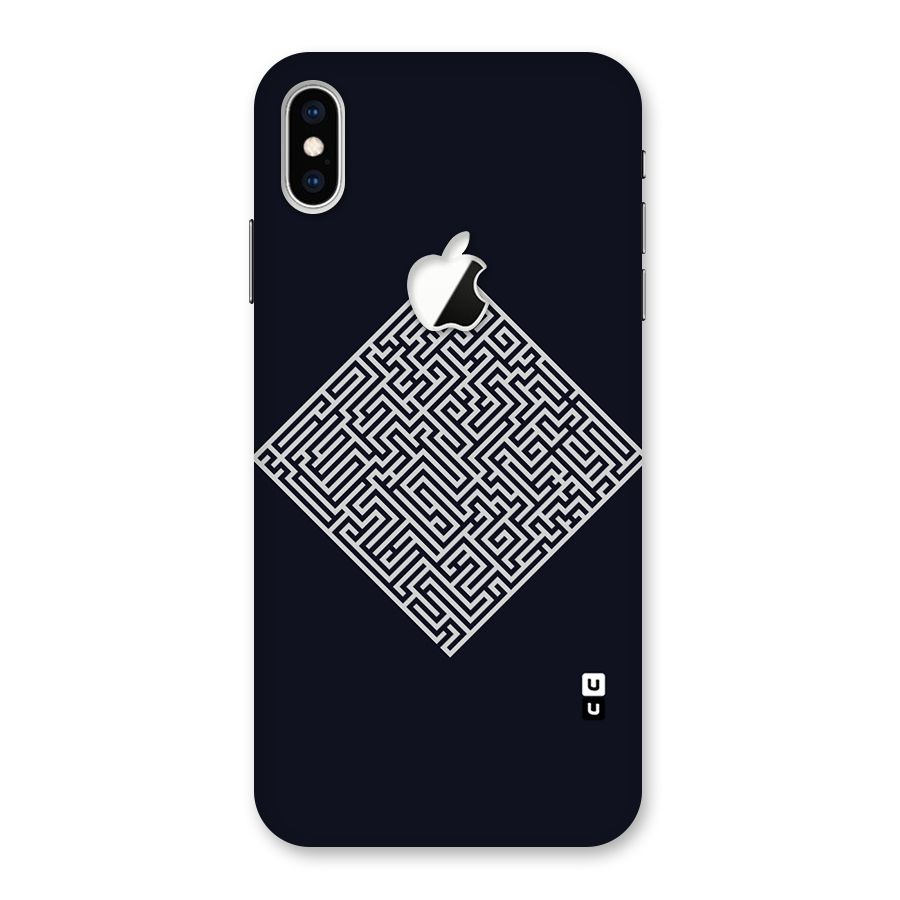 Minimal Maze Pattern Back Case for iPhone XS Max Apple Cut