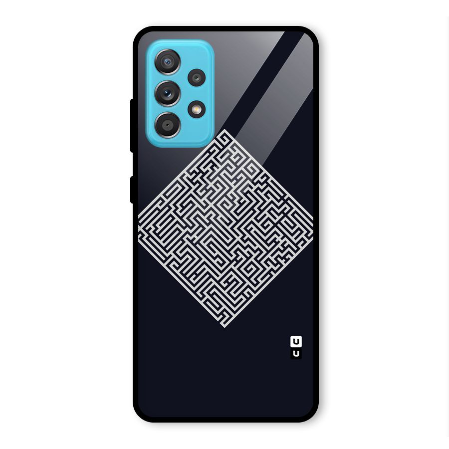 Minimal Maze Pattern Glass Back Case for Galaxy A52