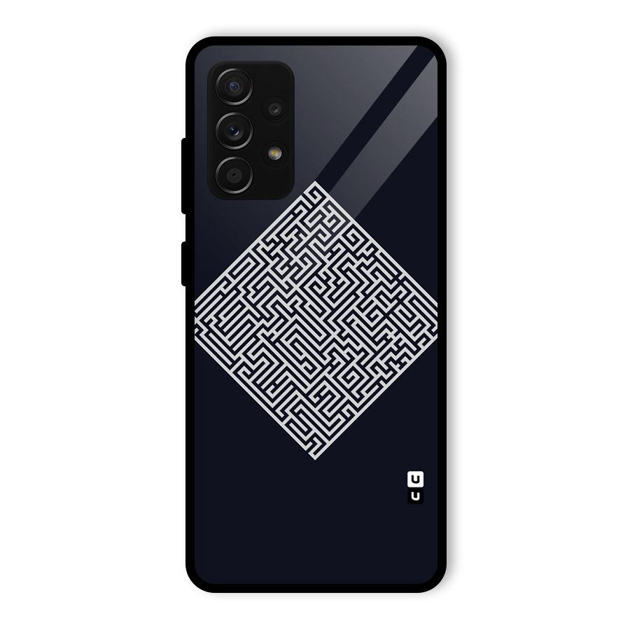 Minimal Maze Pattern Glass Back Case for Galaxy A53 5G