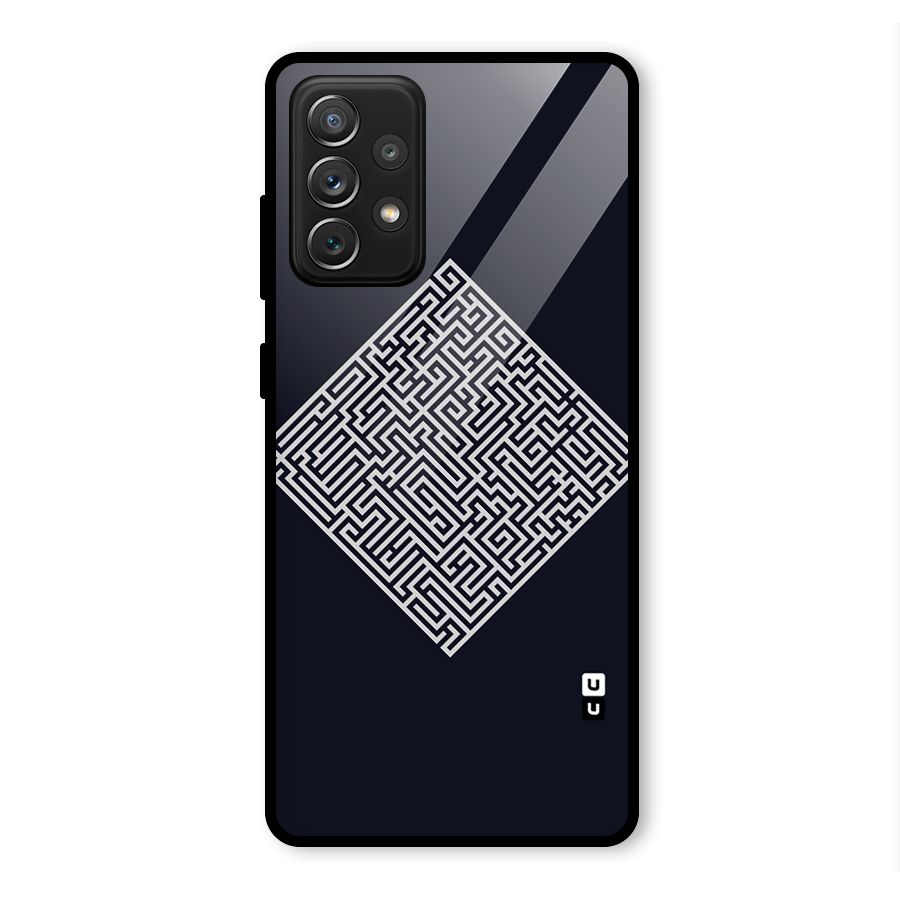 Minimal Maze Pattern Glass Back Case for Galaxy A72