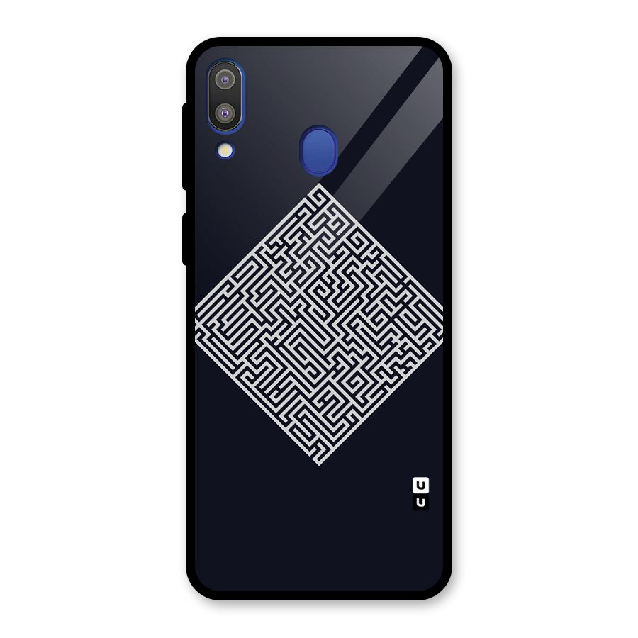 Minimal Maze Pattern Glass Back Case for Galaxy M20