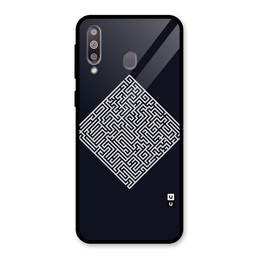 Minimal Maze Pattern Glass Back Case for Galaxy M30