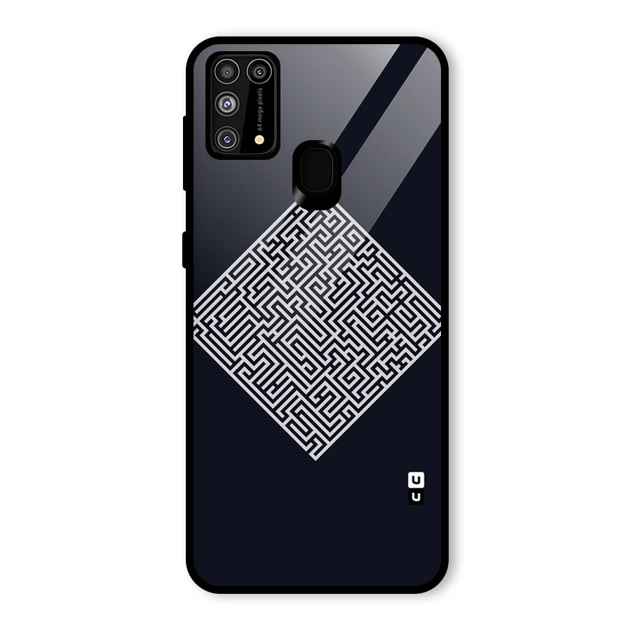 Minimal Maze Pattern Glass Back Case for Galaxy M31