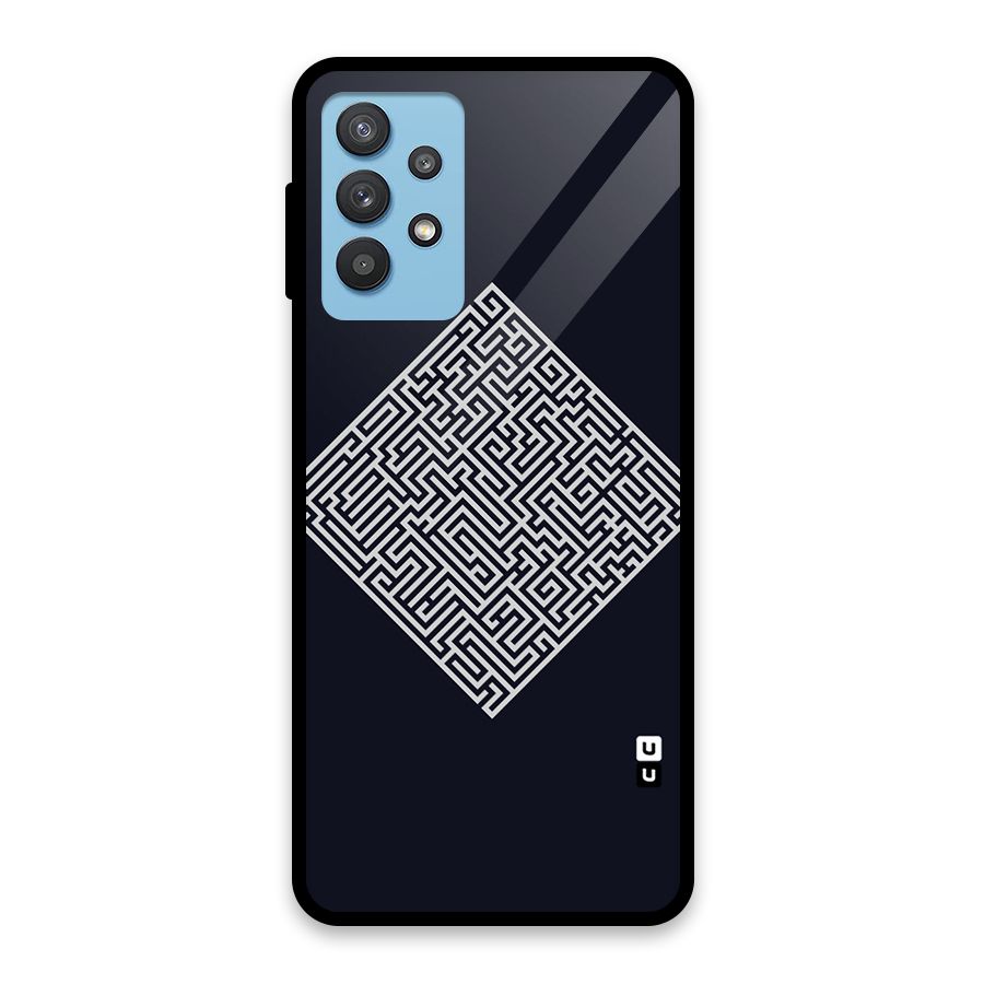 Minimal Maze Pattern Glass Back Case for Galaxy M32 5G