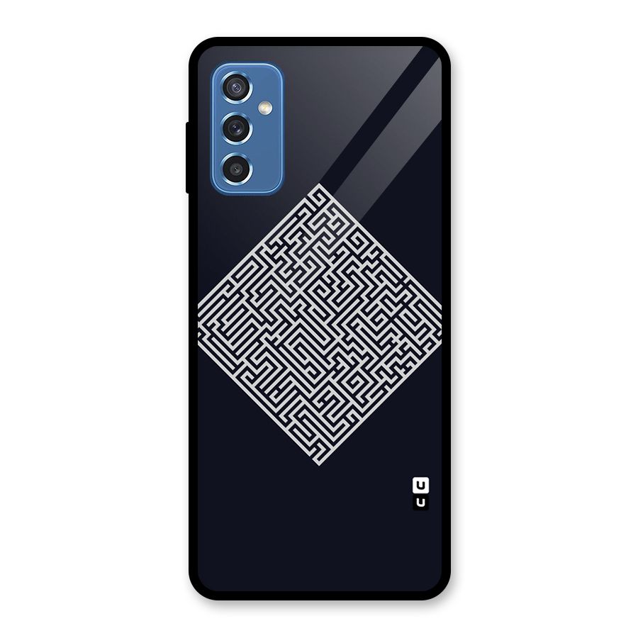 Minimal Maze Pattern Glass Back Case for Galaxy M52 5G