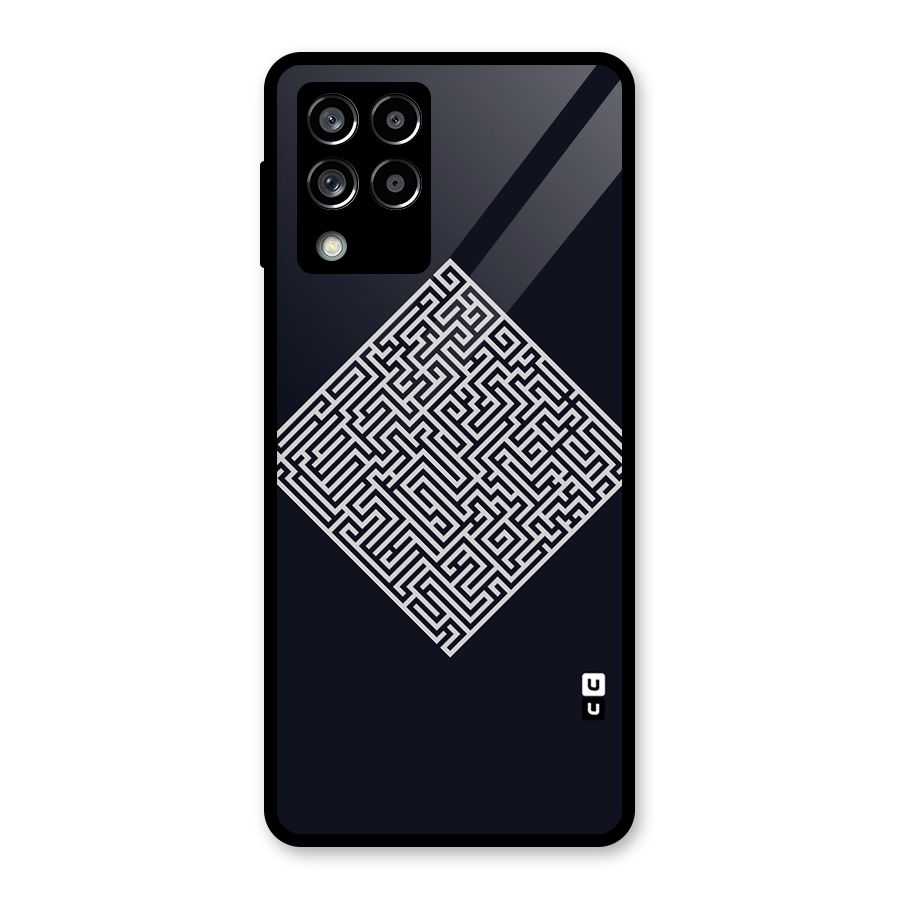 Minimal Maze Pattern Glass Back Case for Galaxy M53 5G