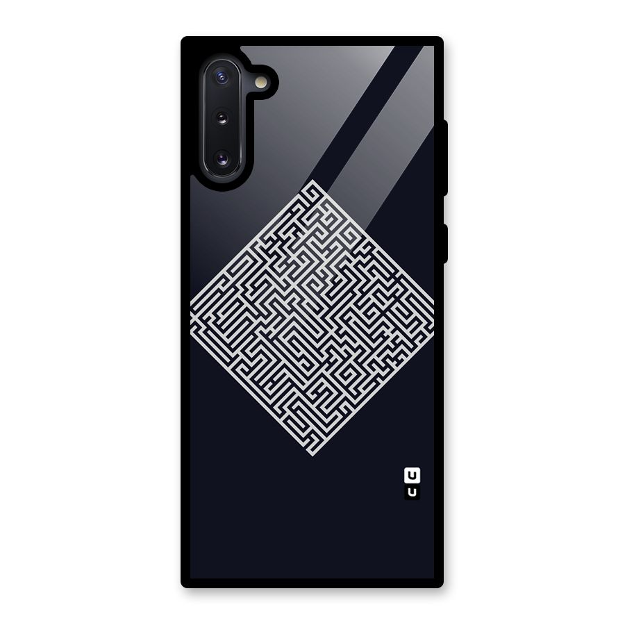 Minimal Maze Pattern Glass Back Case for Galaxy Note 10