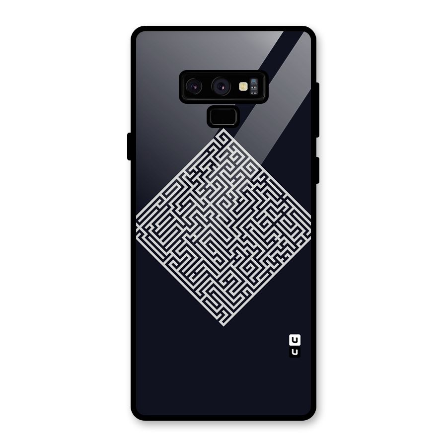 Minimal Maze Pattern Glass Back Case for Galaxy Note 9