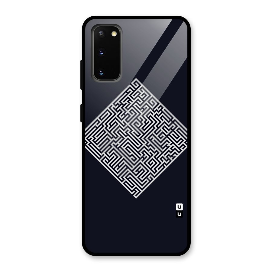 Minimal Maze Pattern Glass Back Case for Galaxy S20