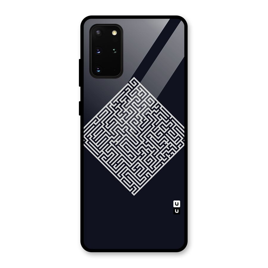 Minimal Maze Pattern Glass Back Case for Galaxy S20 Plus