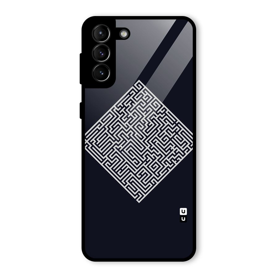 Minimal Maze Pattern Glass Back Case for Galaxy S21 Plus