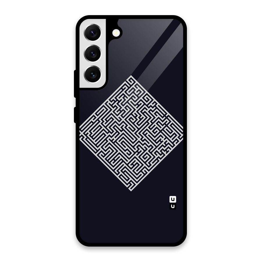 Minimal Maze Pattern Glass Back Case for Galaxy S22 Plus 5G
