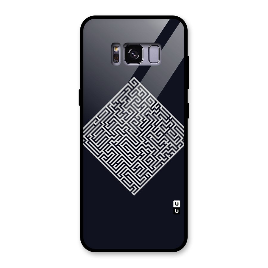 Minimal Maze Pattern Glass Back Case for Galaxy S8