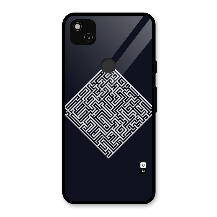 Minimal Maze Pattern Glass Back Case for Google Pixel 4a