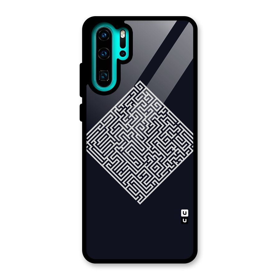 Minimal Maze Pattern Glass Back Case for Huawei P30 Pro