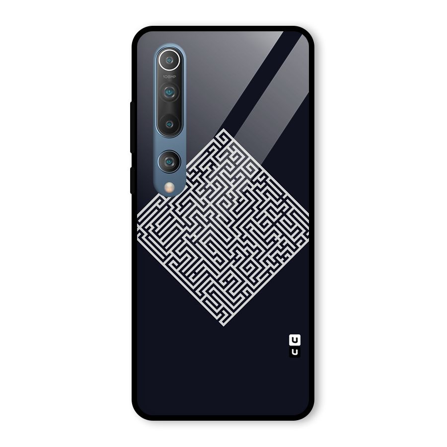 Minimal Maze Pattern Glass Back Case for Mi 10