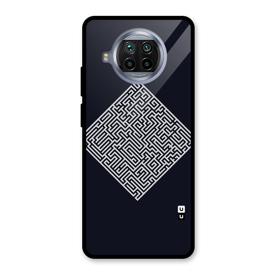 Minimal Maze Pattern Glass Back Case for Mi 10i