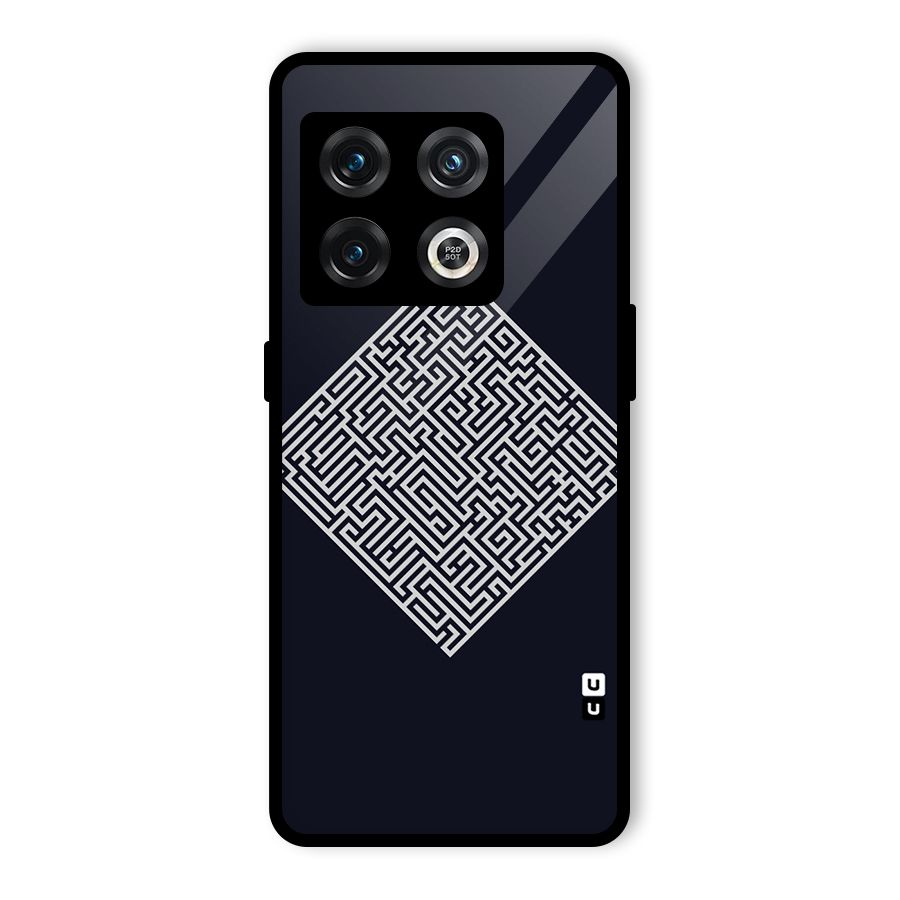 Minimal Maze Pattern Glass Back Case for OnePlus 10 Pro 5G
