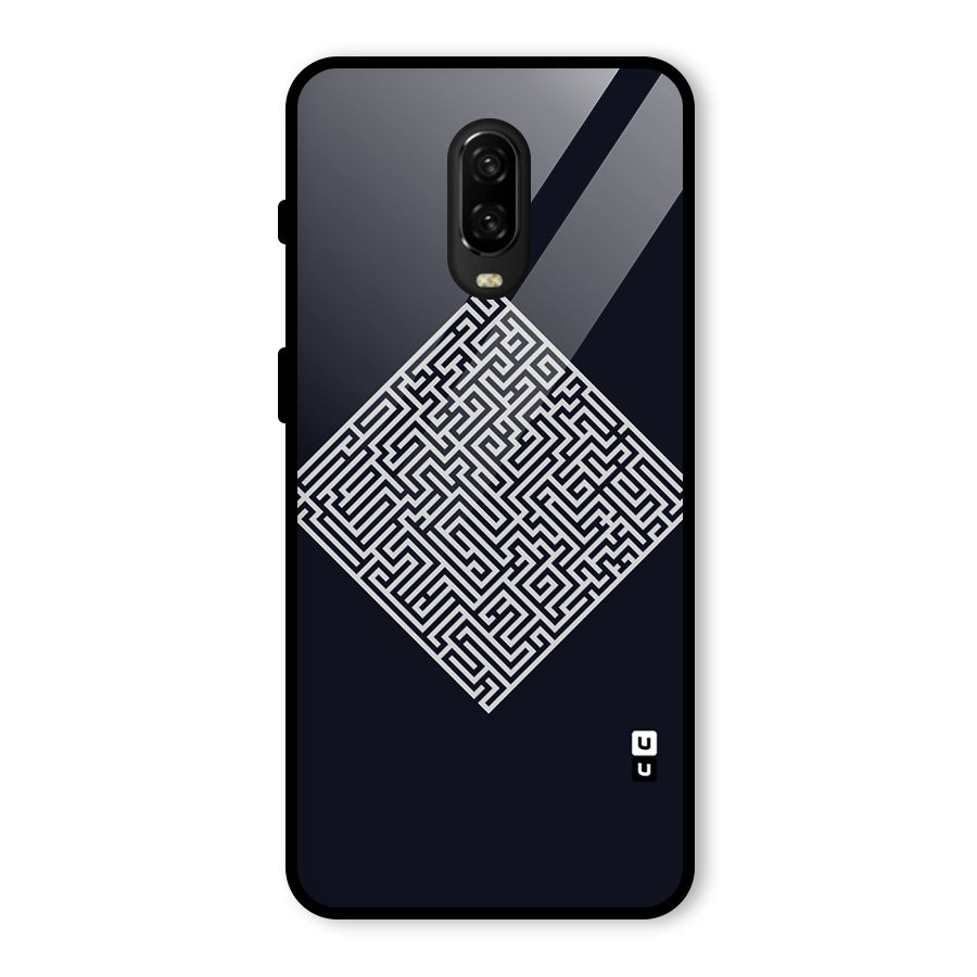 Minimal Maze Pattern Glass Back Case for OnePlus 6T