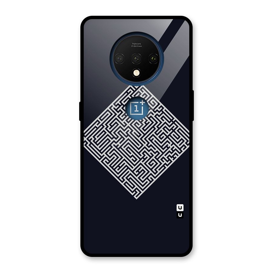 Minimal Maze Pattern Glass Back Case for OnePlus 7T