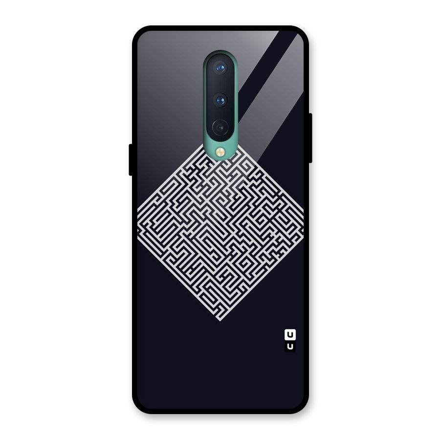 Minimal Maze Pattern Glass Back Case for OnePlus 8