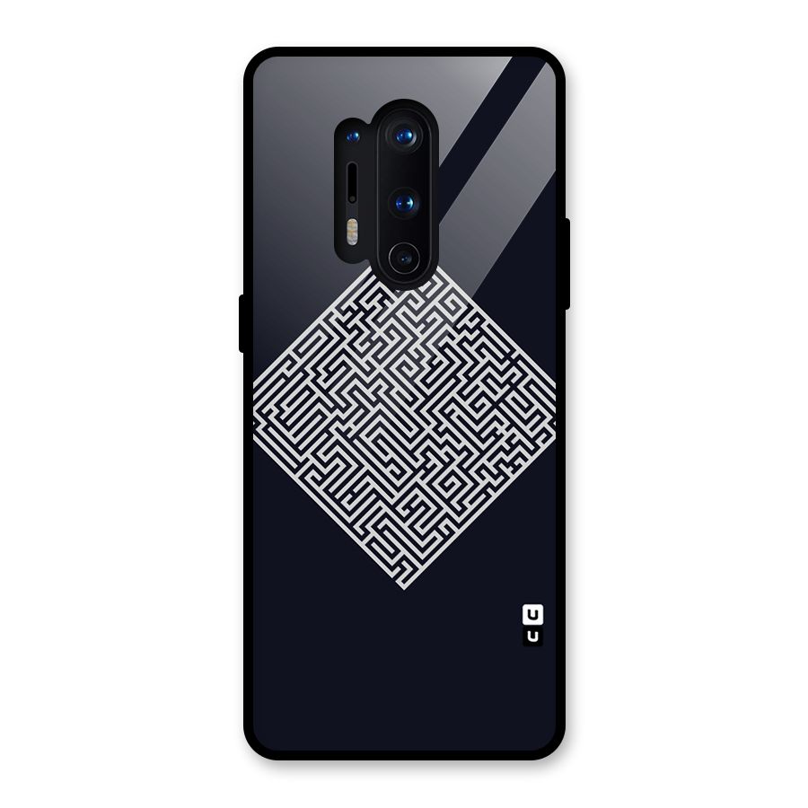 Minimal Maze Pattern Glass Back Case for OnePlus 8 Pro