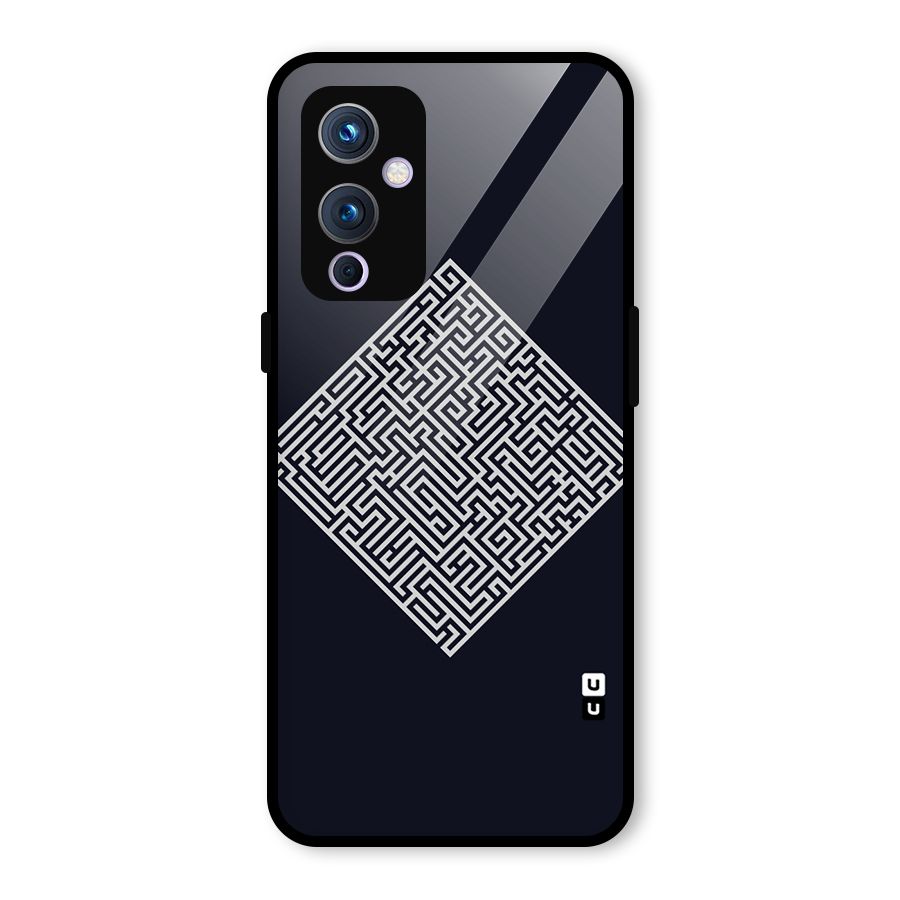 Minimal Maze Pattern Glass Back Case for OnePlus 9