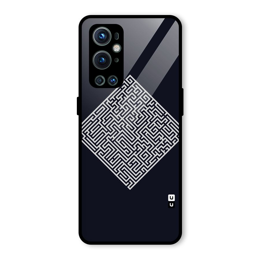 Minimal Maze Pattern Glass Back Case for OnePlus 9 Pro