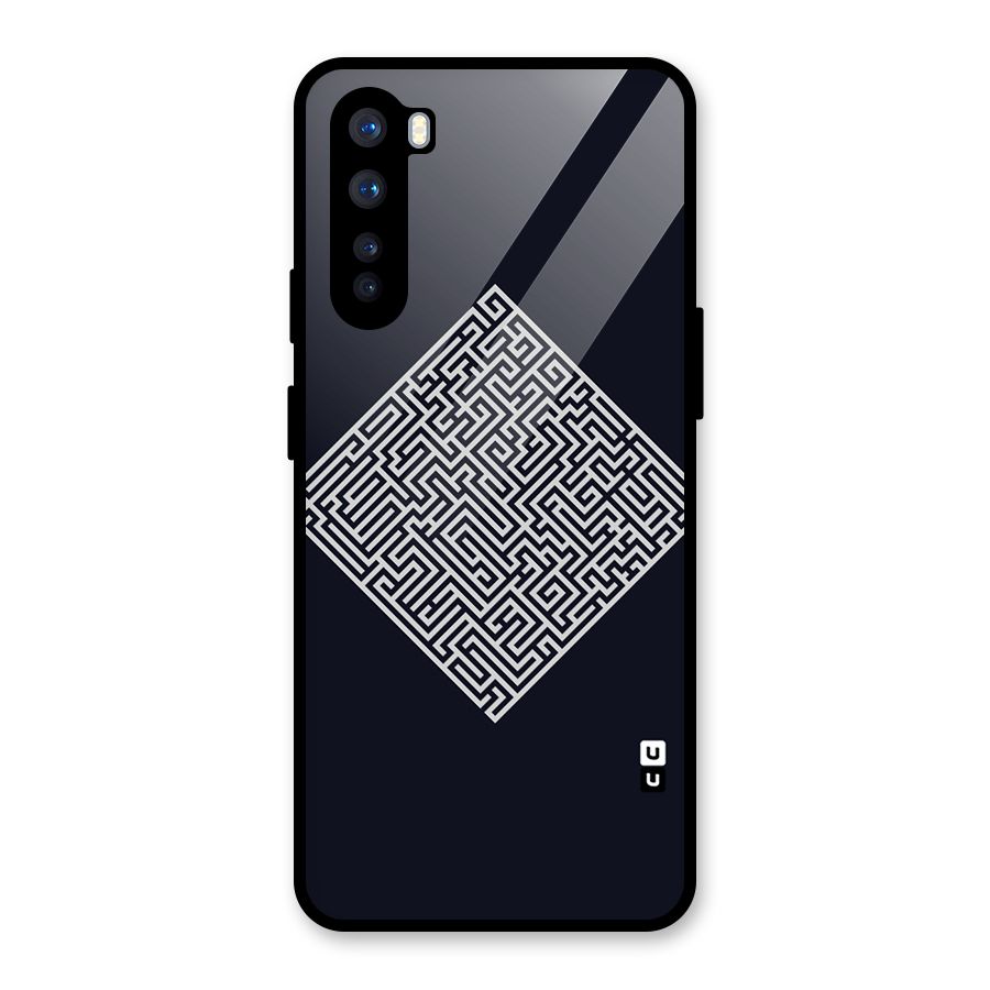 Minimal Maze Pattern Glass Back Case for OnePlus Nord